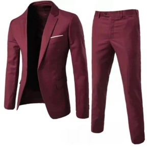 Men's Jacket Business Slim Suit Party Vest & Pants Wedding Blazer 2Pcs / Set 2XL - Picture 1 of 1