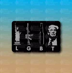 LGBT Liberty Guns Beer Trump AR Rifle NRA Funny 4" Custom Vinyl Bumper Sticker - Picture 1 of 1