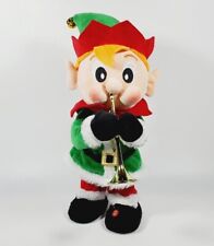 Gemmy Christmas 15 inch Singing Dancing Animated Elf Plush with Trumpet