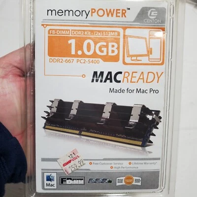 New Centon Memory Power MACReady Mac Pro RAM 1GB (2x 512MB) DDR2-667 - Image 1 of 4