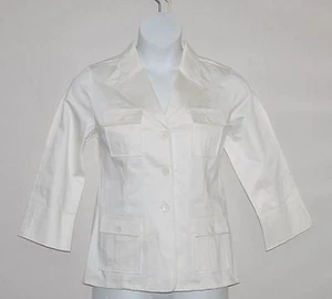 Linea by Louis Dell'Olio Stretch Sateen Blazer Size 1X Ivory - Picture 1 of 2