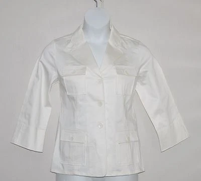 Linea by Louis Dell'Olio Stretch Sateen Blazer Size 1X Ivory - Image 1 of 2