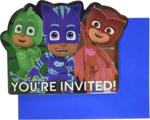 PJ Masks Disney Junior Kids Birthday Party Novelty Invitations w/Envelopes - Picture 1 of 1