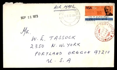 Mayfairstamps Sudáfrica 1973 Pietermartzubrg a Portland O cubierta aau_89381 Foto 1 de 2