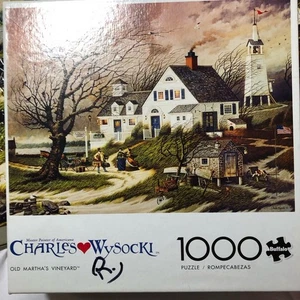 Charles Wysocki puzzle 1000 pezzi Old Martha’s Vineyard completo di poster - Foto 1 di 6