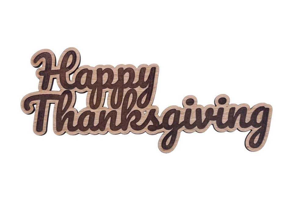 Recorte láser de madera de acción de gracias, decoración de otoño, decoraciones de acción de gracias artesanías Foto 1 de 4