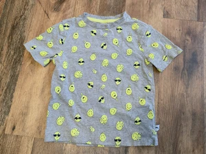 Tommy Bahama Kids Emoji Graphic Tee Gray Size XS (4) Peace Faces Print Shirt - Picture 1 of 7