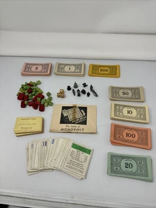 Vintage 1935 Monopoly Spiel Parker Brothers Holzteile alles außer Brett - Bild 1 von 1