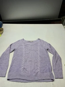 FADED GLORY GR. L (12-14) Acryl/Baumwolle lavendel lila dünner Pullover Sweater - Bild 1 von 5