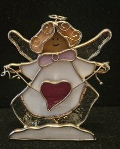 Candelabro Soporte de Luz de Té Vitral Ángel con Corazón Vacaciones Amor - Imagen 1 de 12