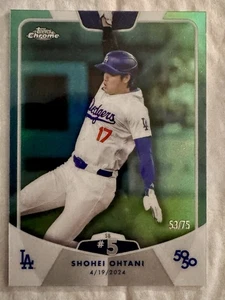 Shohei Ohtani 2024 Topps Chrome 50/50 #5 Green Refractor /75 - Bild 1 von 2