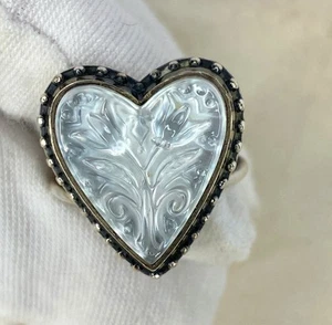 Anello donna doppio bianco James Avery cuore e tulipani misura 7 - Foto 1 di 16