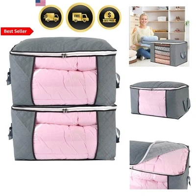Bolsa de almacenamiento organizadora grande para ahorrar espacio manta de tela edredón almohada ropa Foto 1 de 4
