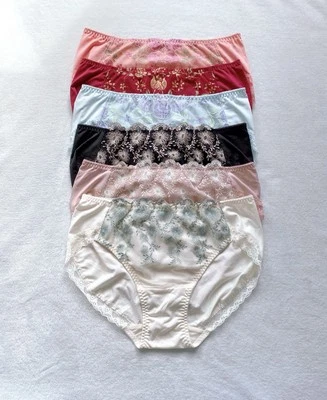 Комплект из 6 пар US-L/JP-3L японский триумф высокого качества вышивка нейлона трусики - Изображение 1 из 4