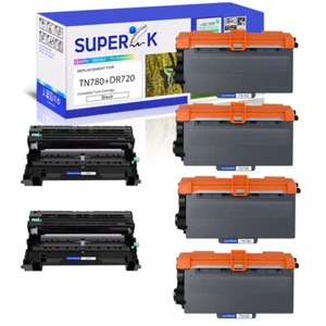 4PK TN780 toner + 2PK DR720 jednostka perkusyjna do Brother MFC-8510DW 8515DN 8520DN 8950DW - Zdjęcie 1 z 24