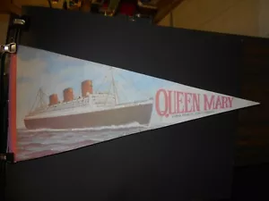 Banderín vintage Queen Mary Long Beach, CA años 80 - Imagen 1 de 5
