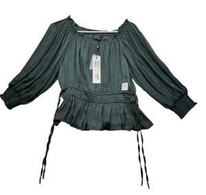MINKPINK WOMENS BLOUSE SIZE LARGE COLOR OLIVE GREEN NWT - Picture 1 of 7