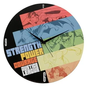 JUSTICE LEAGUE DC Comics Superheroes 13.5" Battery WOOD QUARTZ WALL CLOCK New - Picture 1 of 1