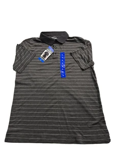 Glacier Polo Mens LARGE Grey Stripe NEW Cotton blend polo Stripe M Mens NEW - Picture 1 of 12