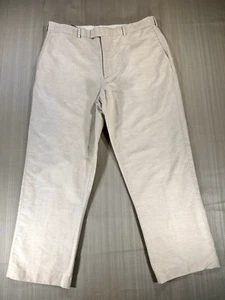 Axist Men's Beige Pants 38/30 56% Linen 44% Cotton Cream Classic Flat Front#3808 - Picture 1 of 15