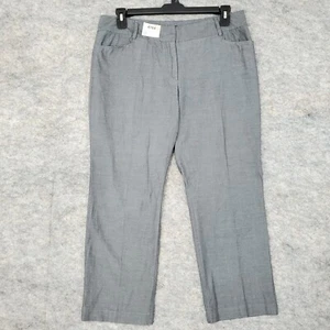 Chaus Womens Pants Adult 12 Gray Pockets Cropped Straight Leg Lightweight Career - Picture 1 of 5