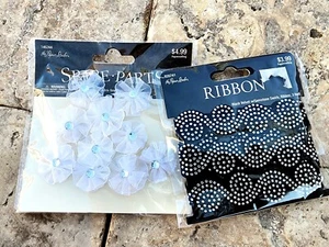 Paper Studio Ersatzteile/Band Verzierungen Strass Blumen, schwarzer Samt - Bild 1 von 1