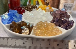Bead Lot 9mm Vintage 3-Petal Flowers Beads Czech Glass Circa 1995-1998. 20 Vinta - Picture 1 of 9