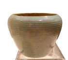 Vintage Mcm Zanesville Pottery Homespun Stoneage Planter Turquoise Euc