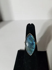 GROSSER LABRADORIT STERLING RING *GRÖSSE 7* - Bild 1 von 12