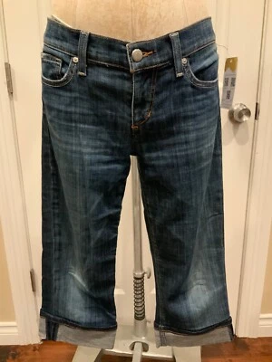 Joe's Jeans Dark Wash "Rocker” Cuffed Blue Jeans, Size 28 - Image 1 of 4