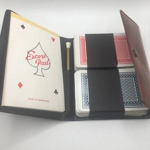 Compact Vintage Wallet with two Sets of Cards,Pencil and Notebook - Picture 1 of 4