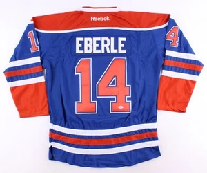 Jordan Eberle Signed Oilers Jersey (PSA COA) 22nd Overall Pick 2008 NHL Draft - Picture 1 of 5