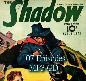 The Shadow Radio Show 1937-1941 MP3-CD | 107 Episodes | USA MADE | SAME DAY SHIP - Picture 1 of 1