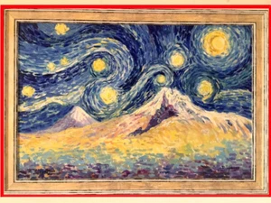 Biblical "Mt. ARARAT" ARMENIA Painting; RUSSIAN- ARMENIAN Artist- VAN GOGH style - Picture 1 of 10