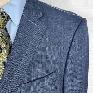 Ermenegildo Zegna Su Misura Blazer Men 42L Blue Milano Bespoke Wool Blend Jacket - Picture 1 of 17