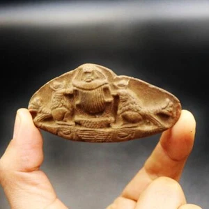 RARA Auténtica Piedra Caliza Escarabajo (Kheper) Escarabajo Amuleto Estatuilla Antiguo Egipcio - Imagen 1 de 5