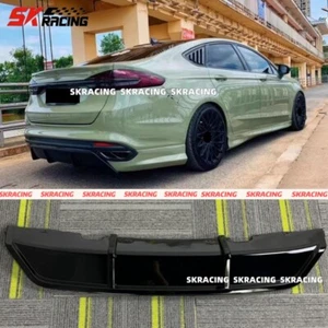 For Ford Mondeo Fusion 2016-2018 Glossy Black Rear Bumper Diffuser Lip Spoiler - Picture 1 of 18