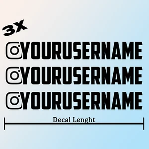 3x Instagram Username 12 CM Long Decal Sticker For Motorcycle Scooter Car Laptop - Picture 1 of 2
