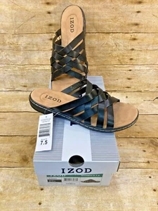 IZOD BLACK STRAPPY SANDAL 1478215 SLAIGHT WOMEN'S 7.5M ⭐️NIB⭐️ - Picture 1 of 10