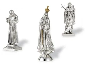 S. ANTONIO CHILD H.19 GALVANIC 925% PURE SATIN SILVER STATUE 15508 - Picture 1 of 1