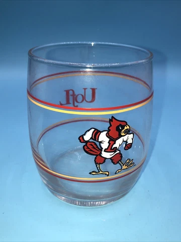 Vintage University of Louisville Cardinals Basketball Glass Drinking Cup Mug Cover