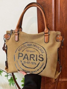 Luxury Designer Handbag Women Canvas Handbags Large Capacity Crossbody Bag - Picture 1 of 11