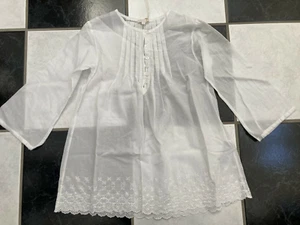 NWT 100% AUTH Gucci Kids Embroidered GG Logo Cotton Muslin Tunic Sz 6 - Picture 1 of 7