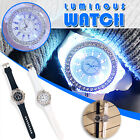 Luminous LED Quartz Watch Diamond Dial Silicone Strap Ladies Wristwatches Couple