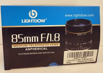 Lightdow 85mm F1.8 Medium Telephoto Manual Focus Full Frame Portrait Lens Canon - Image 1 of 4