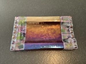 Art Glass Purple Trinket Tray - Picture 1 of 3