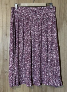 SERRA Midi Skirt Women's Large Mauve/Burgundy/White Floral Print - Picture 1 of 4