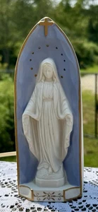 Virgin Mary Night Light Figurine Catholic Grotto Or Shrine Setting 8" Religious - Picture 1 of 9