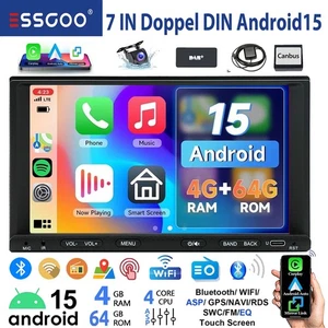 DAB+ 4+64G CarPlay Android 15 Autoradio 2 DIN GPS Navi RDS WIFI SWC BT FM + KAM - Bild 1 von 13