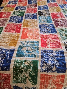 Vintage 70s Retro NFL Team Logos Comforter Perma-Prest 66 x 104 Inches Approx. - Picture 1 of 9